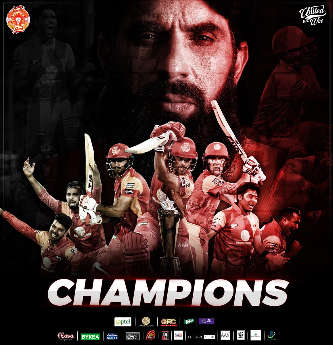 IsbUnited's tweet photo. Here's to all the ISLU Fans. 

The #RedHotDreamTeam have become the CHAMPIONS OF PAKISTAN SUPER LEAGUE 2018! 

#UnitedWeWin #SherKiDhaar #PZvIU #PSLFinalInKarachi https://t.co/60keax10LQ