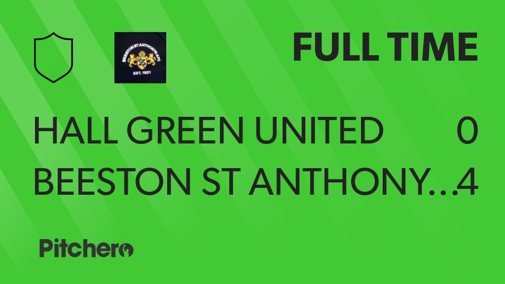 BSAafc's tweet photo. FULL TIME: Hall Green United 0 - 4 Beeston St Anthony's
#HALBEE #Pitchero
https://t.co/Tz4p2o0NQa https://t.co/LKayqcuvGW
