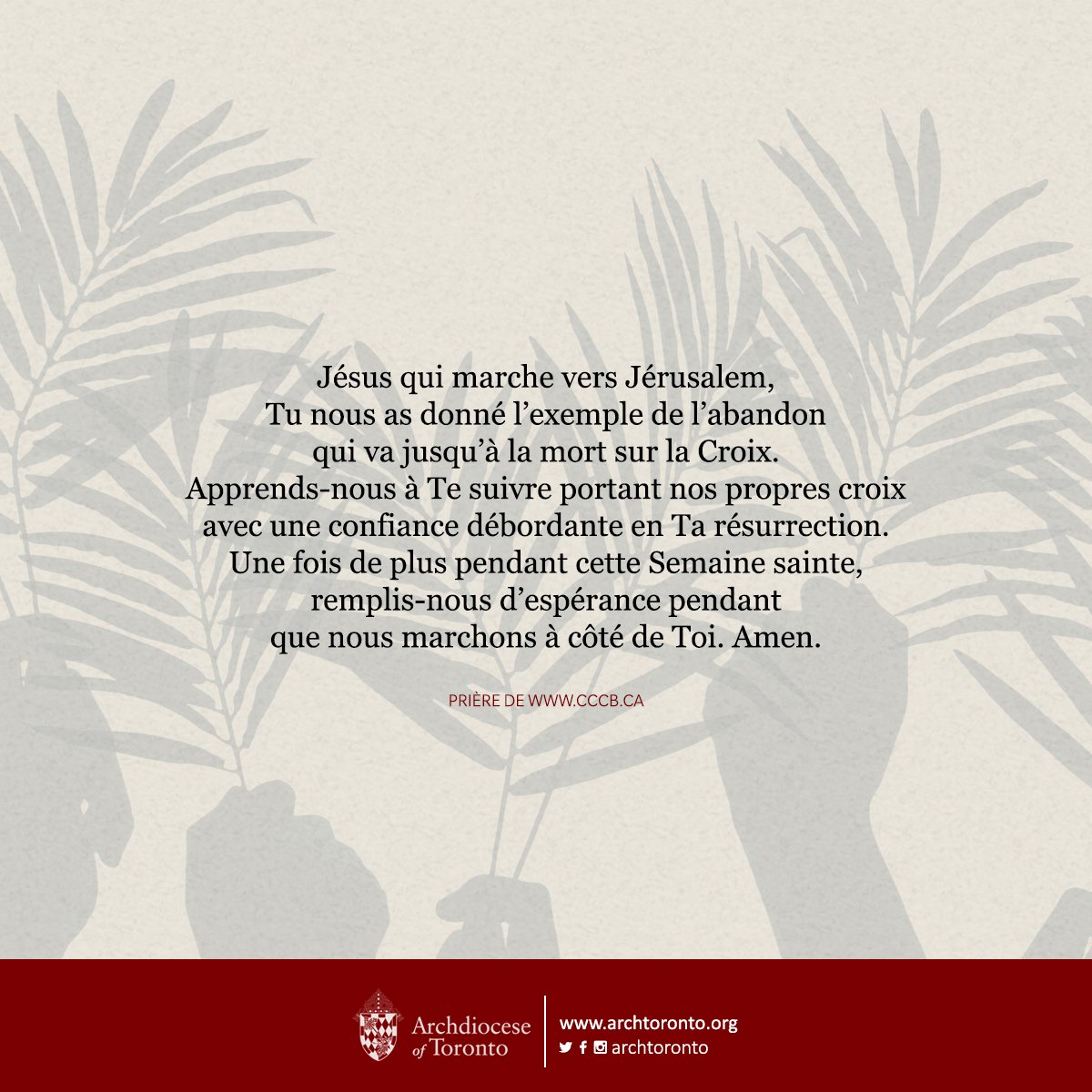 archtoronto's tweet photo. Laying a body in a tomb is a sign of our hope in God's abundant life. Read today's Gospel reflection at https://t.co/uGnpGoLjyD #catholicTO #palmsunday #holyweekTO @CCCB_CECC https://t.co/S4e0WXo6xU