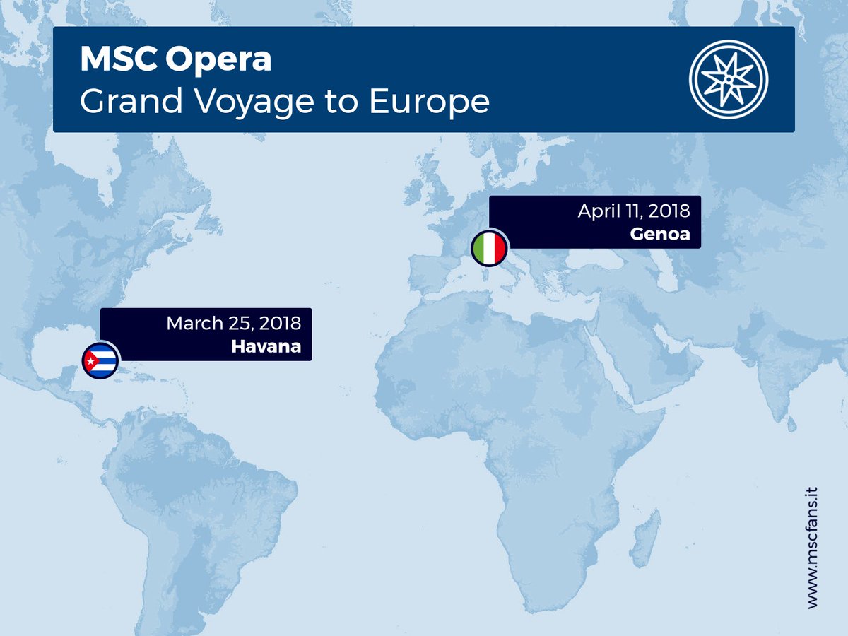 nolongermscfans's tweet photo. Spring is coming #MSCFans and the #MSC ship are ready to come back home. Today #MSCOpera will depart from #Cuba for her Grand Voyage to #Genoa ⚓ https://t.co/gXiq0LUxW6