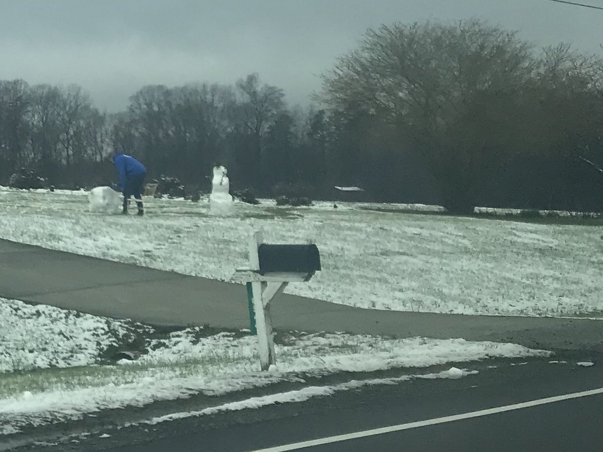 .<a href="/StewartABC11/">Steve Stewart</a> tells us Roxboro got  over an inch of snow. This guy was able to make a snowman!