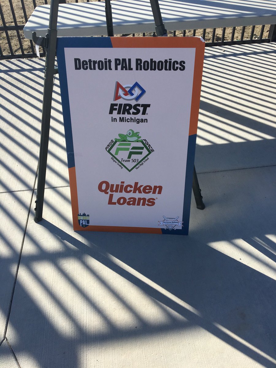 FrogForce's tweet photo. Excited to take part in the Detroit PAL Corner Park Grand Opening yesterday! This beautiful new stadium will host Detroit PAL sports teams including FIRST Robotics! So proud to partner with this amazing organization to bring FIRST to Detroit schools!! @DetroitPAL #FIRSTinspires https://t.co/9zsRirDkXm
