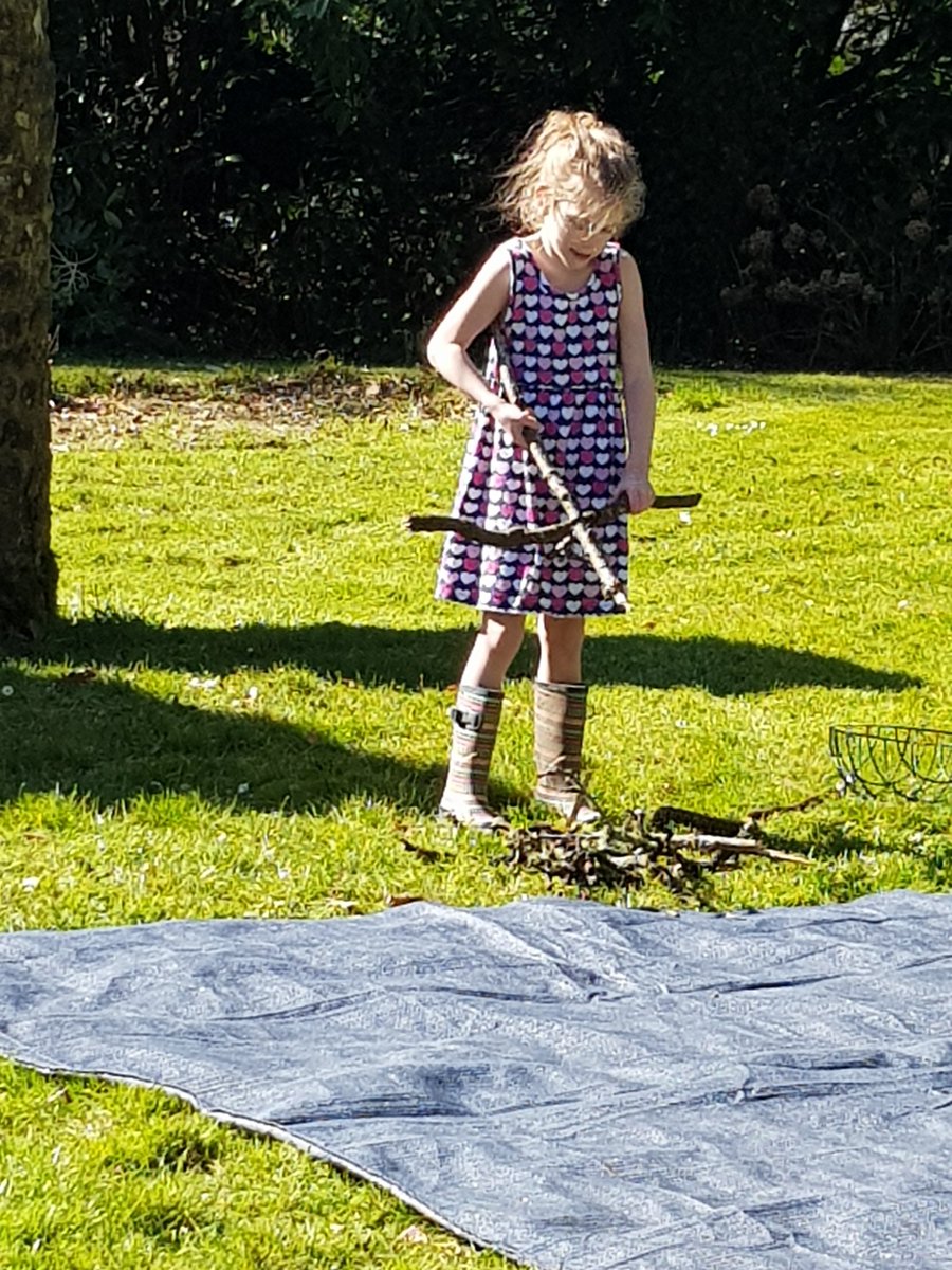 my little stig of the dump is trying to build herself a fire 🤣🤣 #cornishsunshine