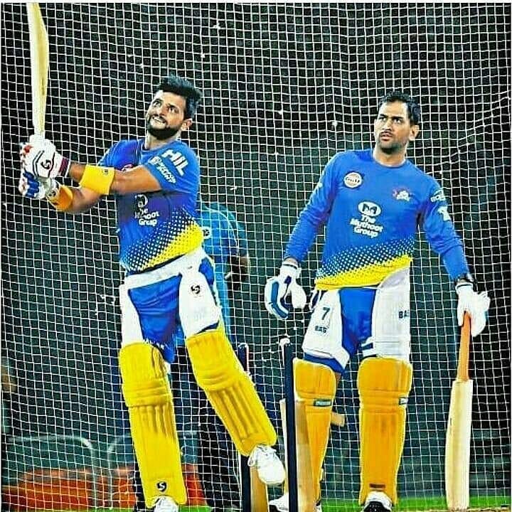 Skyriswan's tweet photo. Thala and Cinna Thala 
 #msd #msdhoni #csk #cskins #ipl #ipl2018 #chennaisuperkings #VIVOIPL https://t.co/cQyhgrcBLe