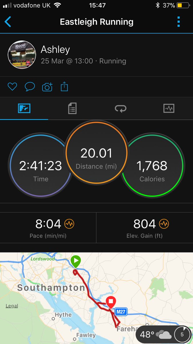 CoachAshleyW's tweet photo. Had a bit of a buzz when I did this run... I wonder why 🤔#londonmarathon2018 #training #running @smhbasingstoke https://t.co/EVMXPKCqwW