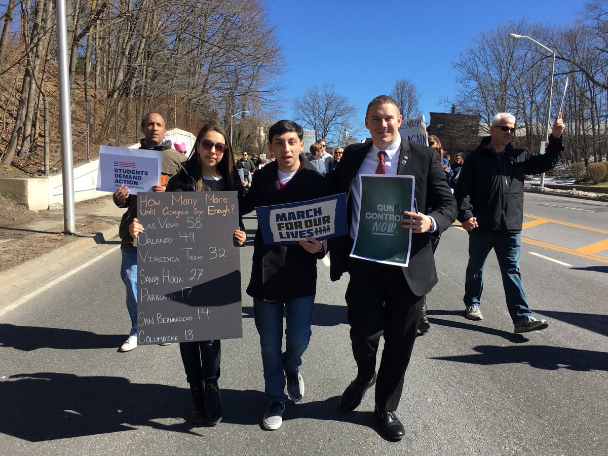JaredGoerke's tweet photo. Proud to march with Sophie (founder of @futuremover) and Legislator @JoshLafazan. It was great to see so many of my friends and elected officials stepping up to the plate to say #EnoughisEnough. https://t.co/7g4JGrBmPo