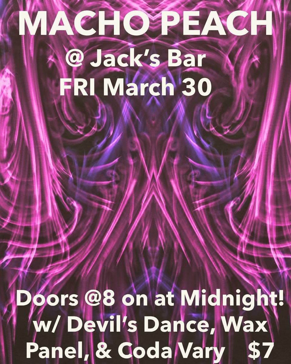 MachoPeachSATX's tweet photo. Show this Friday @JacksPatioBar ☄️☄️☄️ https://t.co/i0rsHj6nlR