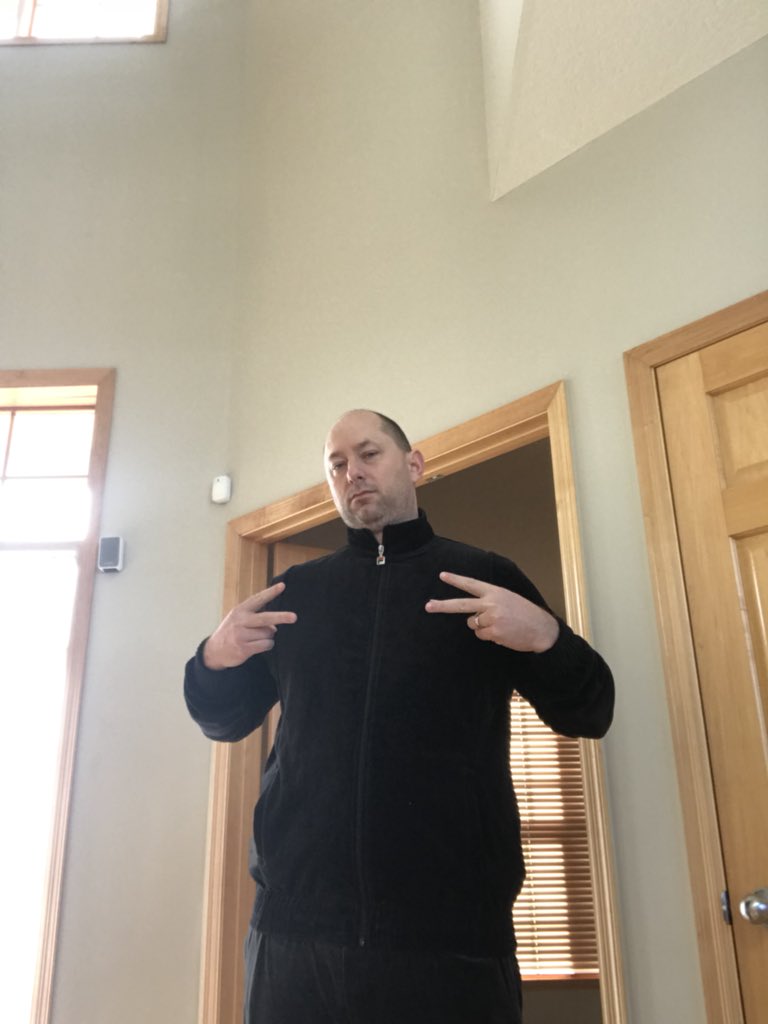 jakevern0n's tweet photo. Trying out a new look today a first stop Target - here it goes #fulltracksuit #sopranos #belikecharlieromans https://t.co/SqRHd1pObH