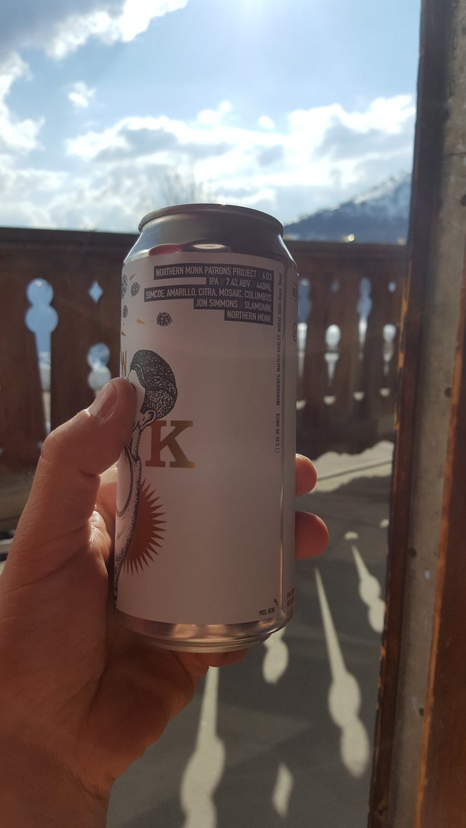 beerlogged's tweet photo. There can't be many people lucky enough to be enjoying one of these in the Alps today, delightful drop @NMBCo #slamdank https://t.co/5tWOhlHerk
