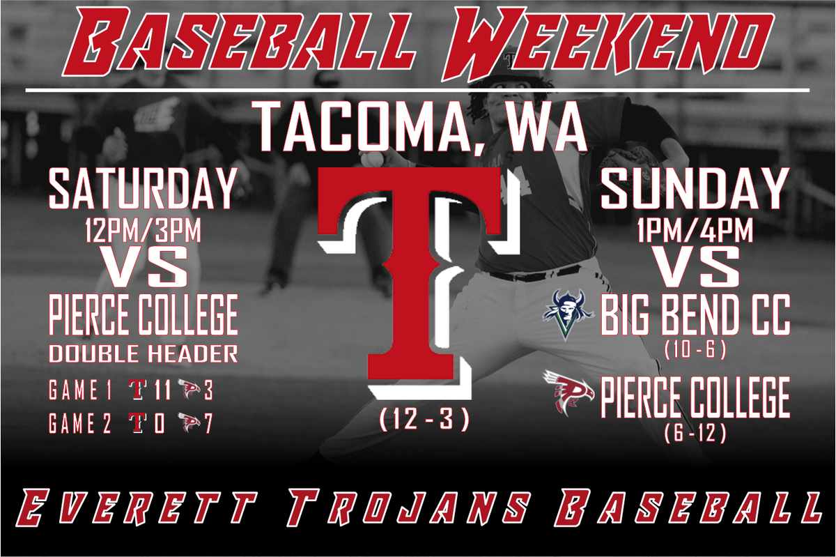 EvCC_Trojans's tweet photo. #EvCCbb splits with Pierce yesterday. They head back to Tacoma for a double header vs Big Bend CC and Pierce. Live Stats Here: https://t.co/E3K5QtCQUV https://t.co/w2qDy0k2k9