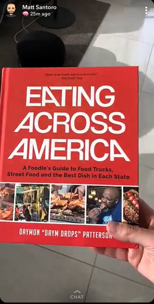 DaymDrops's tweet photo. Nothing but LOVE for my Lil’ Bro @MatthewSantoro coming through with the Monsta Don Book Plug for my, “Eating Across America” book on his SnapChat!! I see you Bro!! 👀💯👀💯👀 Grab YOUR COPY on @amazon TODAY! https://t.co/z3fQ5pf0cr #RealOneSinceDayOne 💯 https://t.co/XzhZwQGHAY