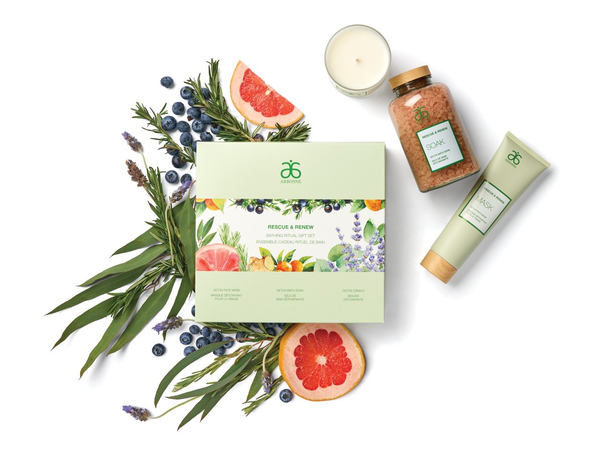 arbonne's tweet photo. Make her day! Celebrate that special woman in your life with our new Rescue &amp; Renew Bathing Ritual Gift Set. Chic packaging included. Don't wait, this set will sell out! https://t.co/7RrBRcTUES #Arbonne #RescueandRenew https://t.co/NsX0RruSwE