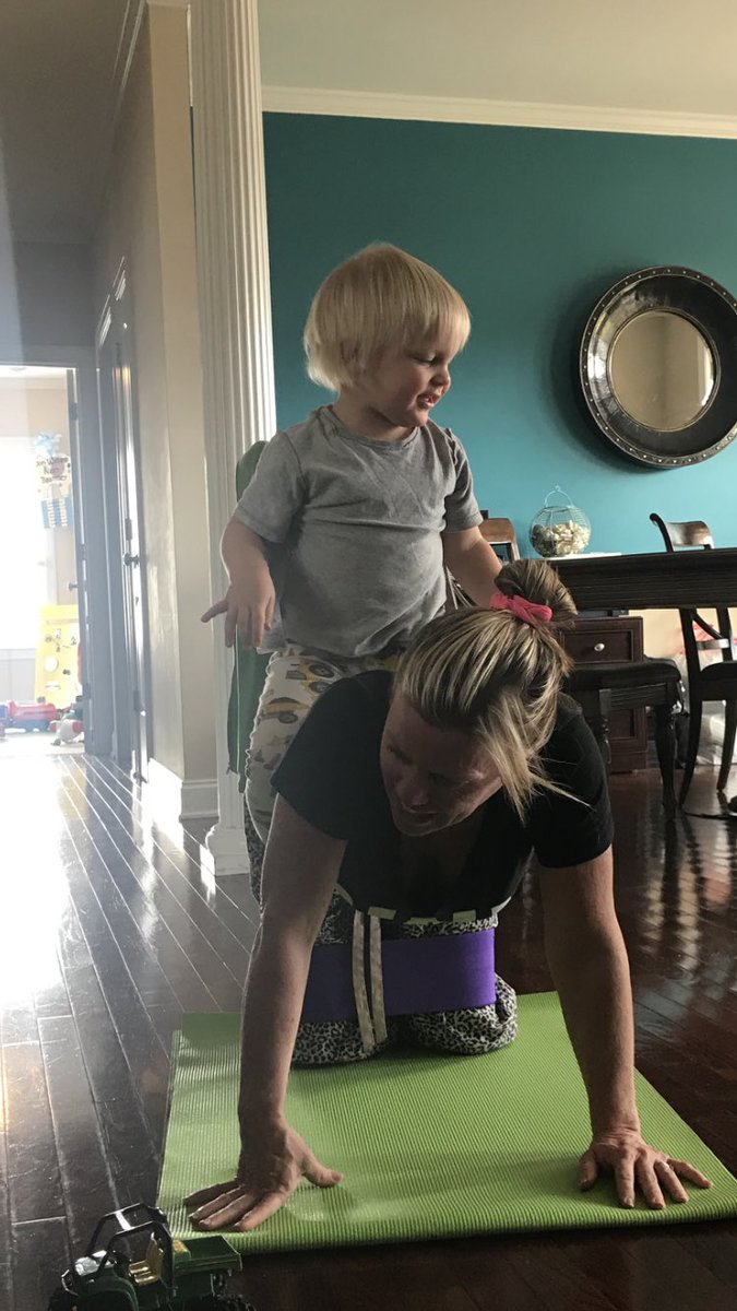 Nash does NOT want me to work out #sweetbabynash #beingbrantley