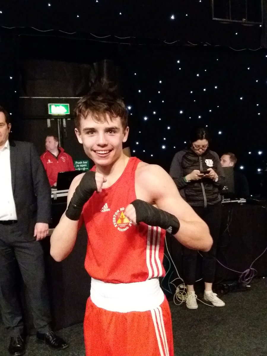 England_Boxing's tweet photo. RING A - 48kg - Joe McGrail (Everton Red Triangle) DEFEATS Charlie Hickford (Bodyshots) UNANIMOUS to become the National Junior Champion #EBNJC2018 https://t.co/3NXQdwR85u