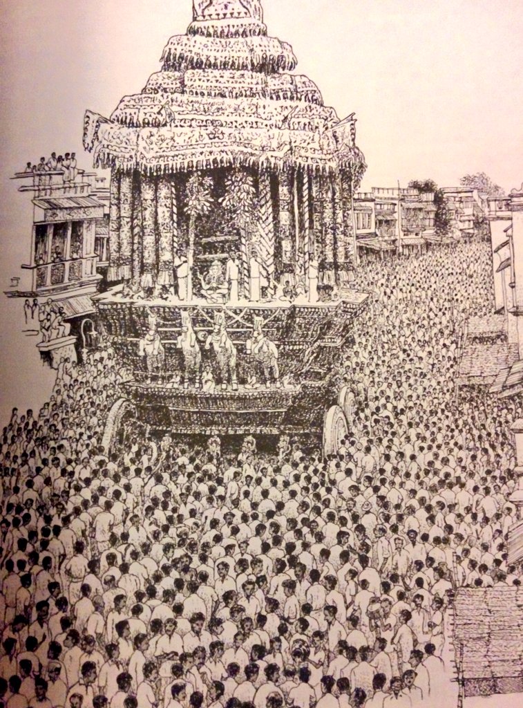 16. Ink pen drawings by Shri Manohar Devadoss, who saw more of that eternal city with each passing day even as his eye sight failed him. [a book that came about thanks to  @nramind 's suggestions & @arvindeye 's generosity and competence ]