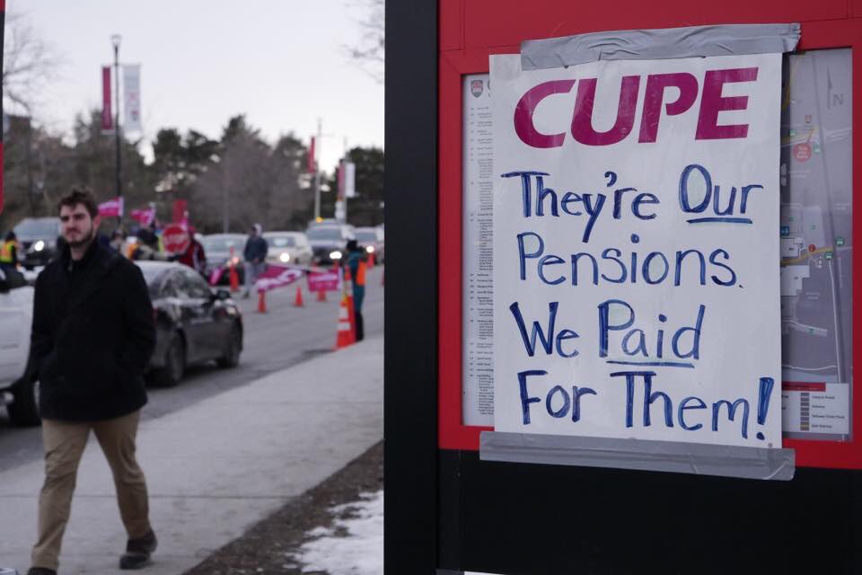 CUPE2424's tweet image. FACT CHECK: History of Pension Reductions at Carleton University. 5 Important Things to Know: Fact-checking Interim @CU_President’s Statements. facebook.com/CUPE2424Carlet… #ottnews #carletonstrike #canlab #pensions #cupe2424 #carleton #carletonu #carletonuniversity