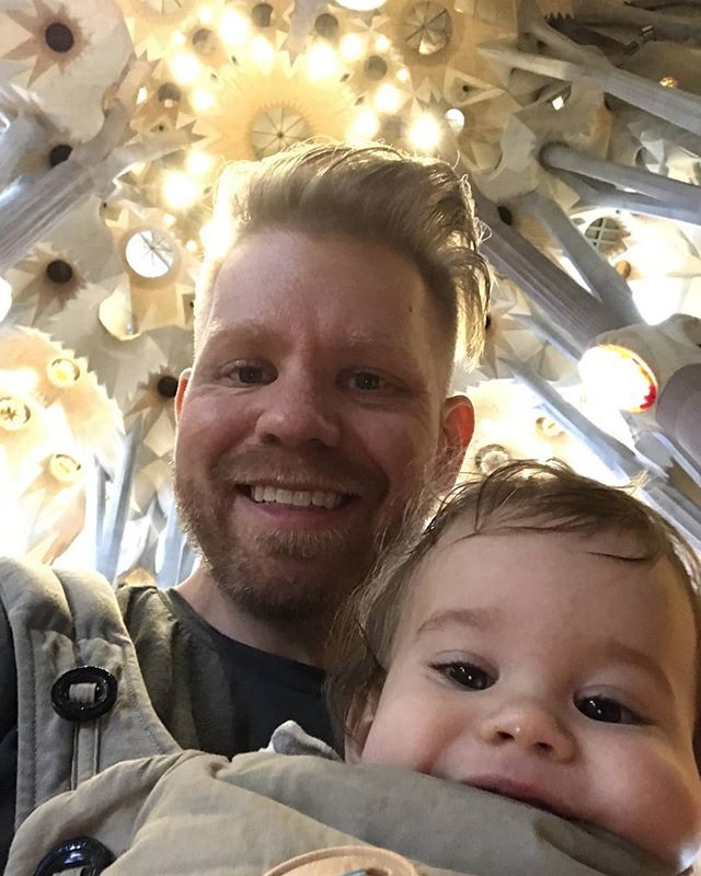 chrislazzaro's tweet photo. One of the favorite days of my life. Tolkien and I at Sagrada Familia. https://t.co/NFENLON5Ie https://t.co/5dp2nJ0SZa