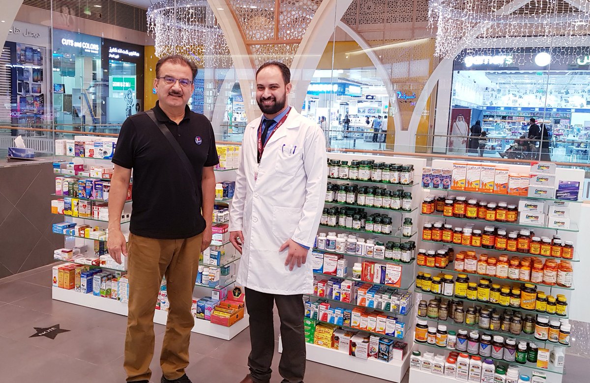 NadeemZiaRPh's tweet photo. Met friends pharmacists and new #pharmacists at Festival City mall, #Doha #Qatar. Share #Canadian #pharmacy practice and learned Qatar pharmacy practice. Pharmacists are providing excellent patients care. #PAM2018 #ThinkPharmaciats @CSHP_SCPH #CSHPBC @CPhAAPhC @QUCPH https://t.co/nMNu5EB97w