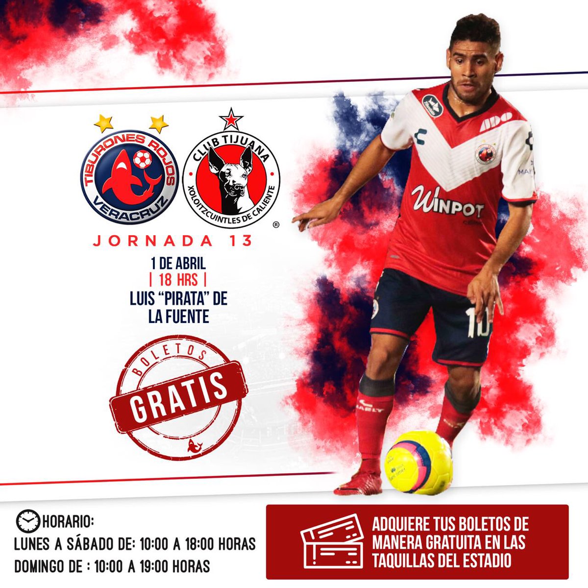 #NOTA 📝
Todos gratis al ‘Pirata’ para el <a href="/ClubTiburones/">Club Deportivo Veracruz 🦈</a> vs <a href="/Xolos/">Xolos</a> 
clubtiburonesrojos.mx/noticias/3933

#TodosSomosVeracruz 🔴🔵🦈