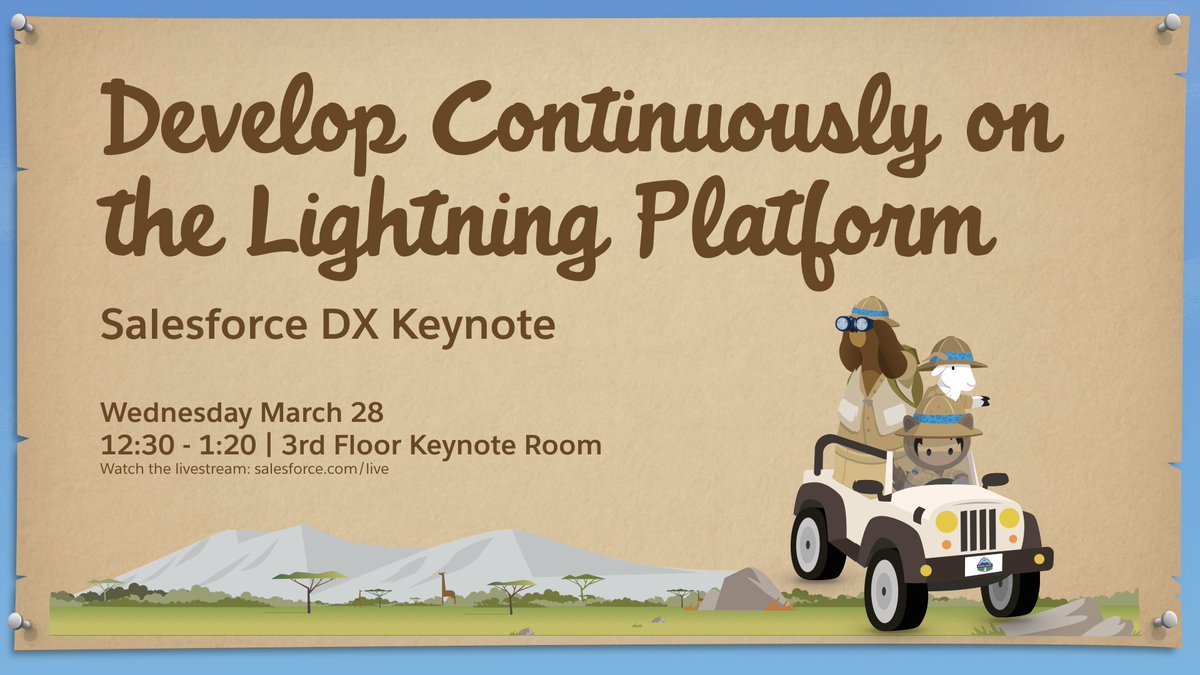 natala's tweet image. Want to get the scoop on the future of #SalesforceDX? Join @WadeWegner @andyinthecloud @nahidis &amp;amp; Karen Fidelak for the #SalesforceDX Product Keynote on Wednesday at 12:30 PST at #TrailheaDX -- YES! it will be live-streamed too: salesforce.com/live
