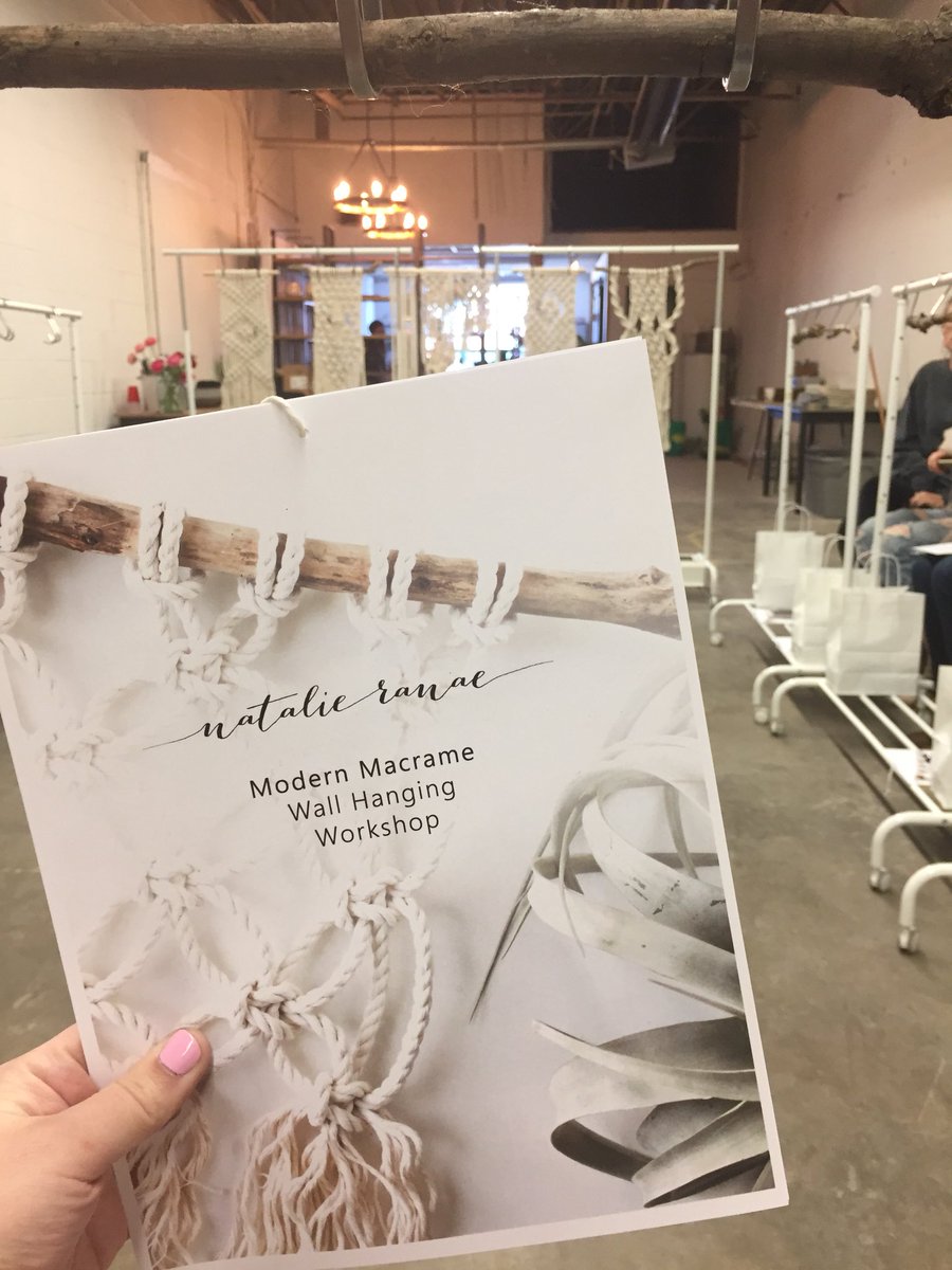 I’ve been waiting for this day FOREVER! So excited to create my modern #macrame piece! #NRWorkshop