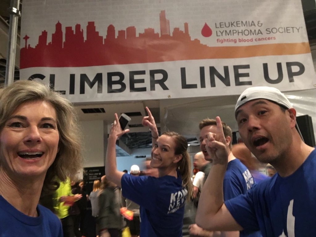 Cued up and ready to climb! @KellyKOMO4 @CayleThompson @YamsTV @komonews @BigClimb @LLSusa