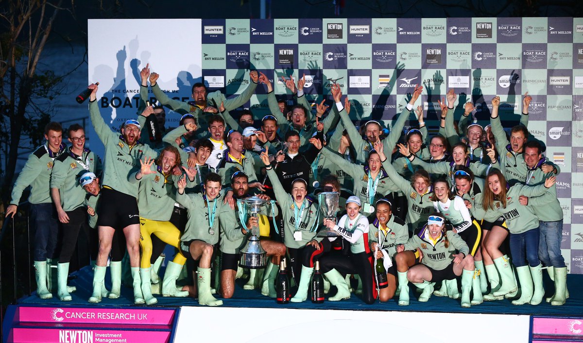pulltogether's tweet image. A look back at some of yesterday’s action and celebrations. Congratulations again to the Cambridge teams @CUBCsquad @CUWBC on a fantastic performance, and all teams @OUBCsquad @OUWBCsquad involved on race day. @theboatraces @CR_UK #PullTogether
