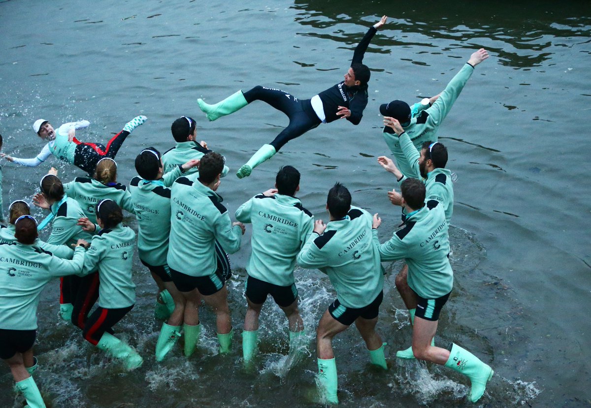 pulltogether's tweet image. A look back at some of yesterday’s action and celebrations. Congratulations again to the Cambridge teams @CUBCsquad @CUWBC on a fantastic performance, and all teams @OUBCsquad @OUWBCsquad involved on race day. @theboatraces @CR_UK #PullTogether