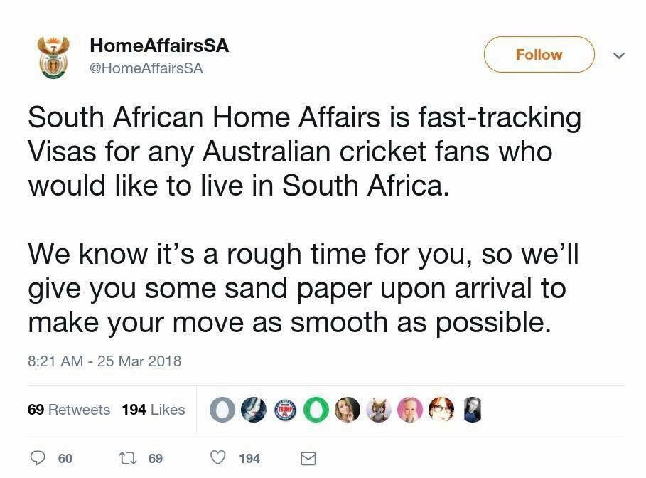 Visas on offer for the poor abused Aussie fans who feel hard done by... lol 😂