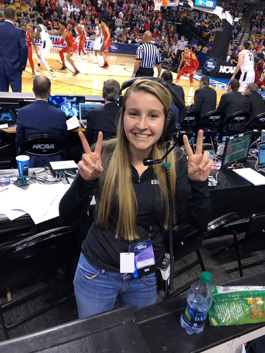 @CC8TV @CurryEdu TV major Kelsey Davis is working for @CBSSports at #Boston TD Garden! #MarchMadness! #RealWorldExperience!