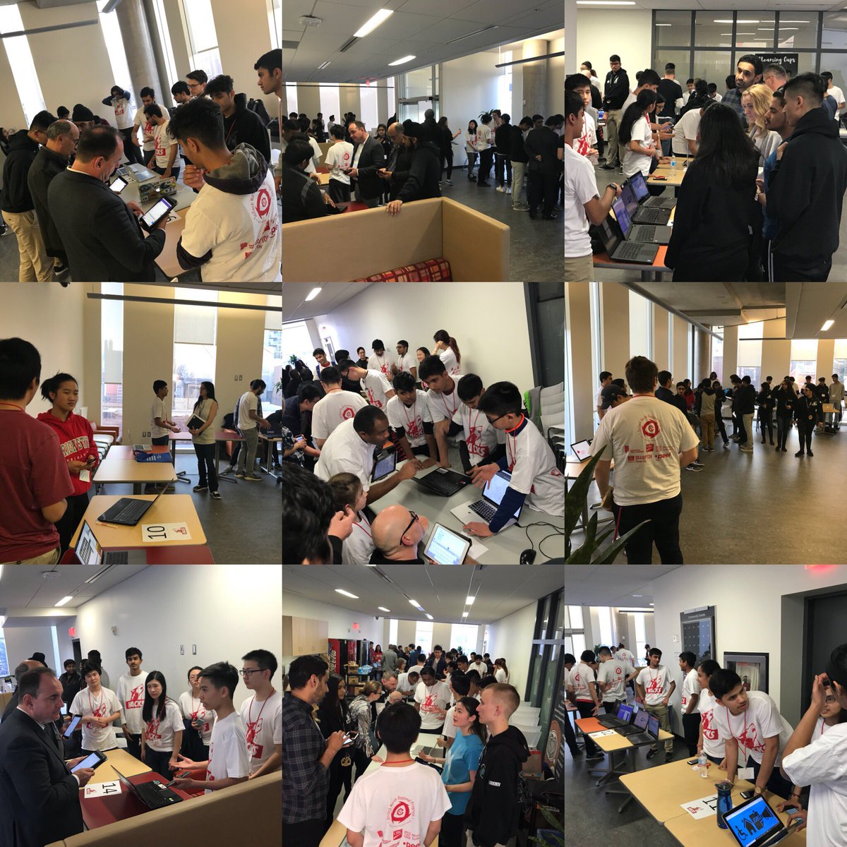 PLoiLam's tweet photo. The coding is done and now the presentations to the judges to see who will win the first .@WolfHacks18 at #bramptontechtown https://t.co/5XcfKmBb3U