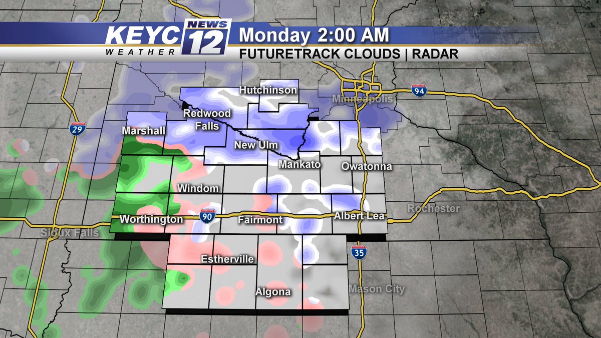 mark_tarello's tweet photo. FUTURETRACK: Snow showers around and a period of sleet possible tonight, then rain likely Monday in southern Minnesota. #MNwx https://t.co/j7dhDopXxT
