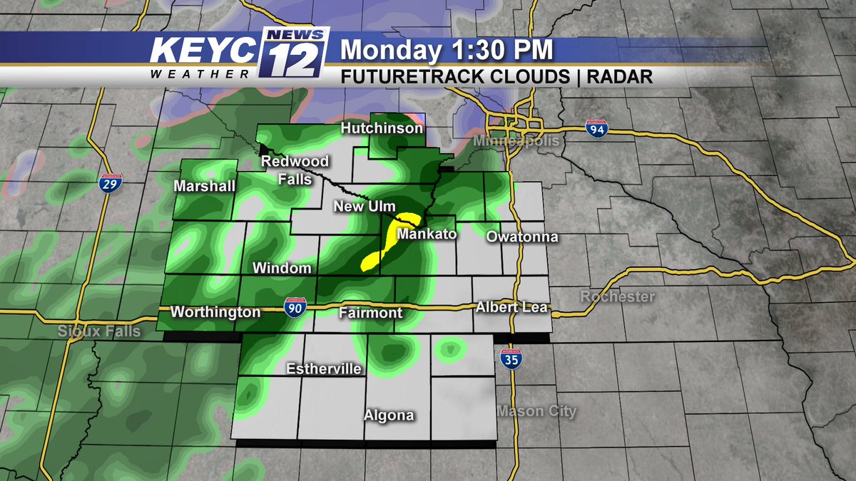 mark_tarello's tweet photo. FUTURETRACK: Snow showers around and a period of sleet possible tonight, then rain likely Monday in southern Minnesota. #MNwx https://t.co/j7dhDopXxT
