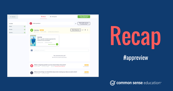 CommonSenseEd's tweet photo. Ts - @RecapThat can help support more authentic learning and self-assessment among Ss.
Full #AppReview: https://t.co/P3ISUBsqNW #EdTech #letsrecap https://t.co/kVtZXg1vBd