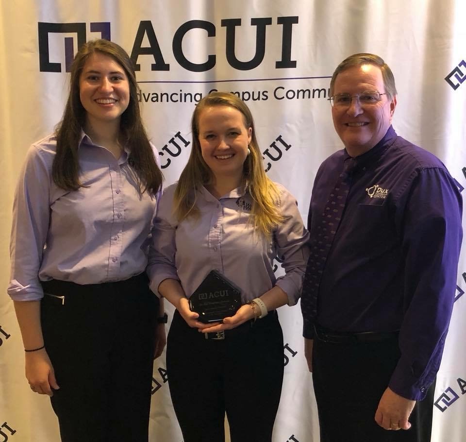 JMU8KQ's tweet photo. Congrats #JMU for being recognized at #ACUI18 for Student-Driven Program of the Year: On the Road for Change, an ethical leadership workshop series &amp; alternative break. Great work Erin Sullivan, Amy Lebrecht, Michael McCleve &amp; others! https://t.co/0MZ0uPw12f @JMUMC
@JMUDuxCenter https://t.co/OHzqbT8fam