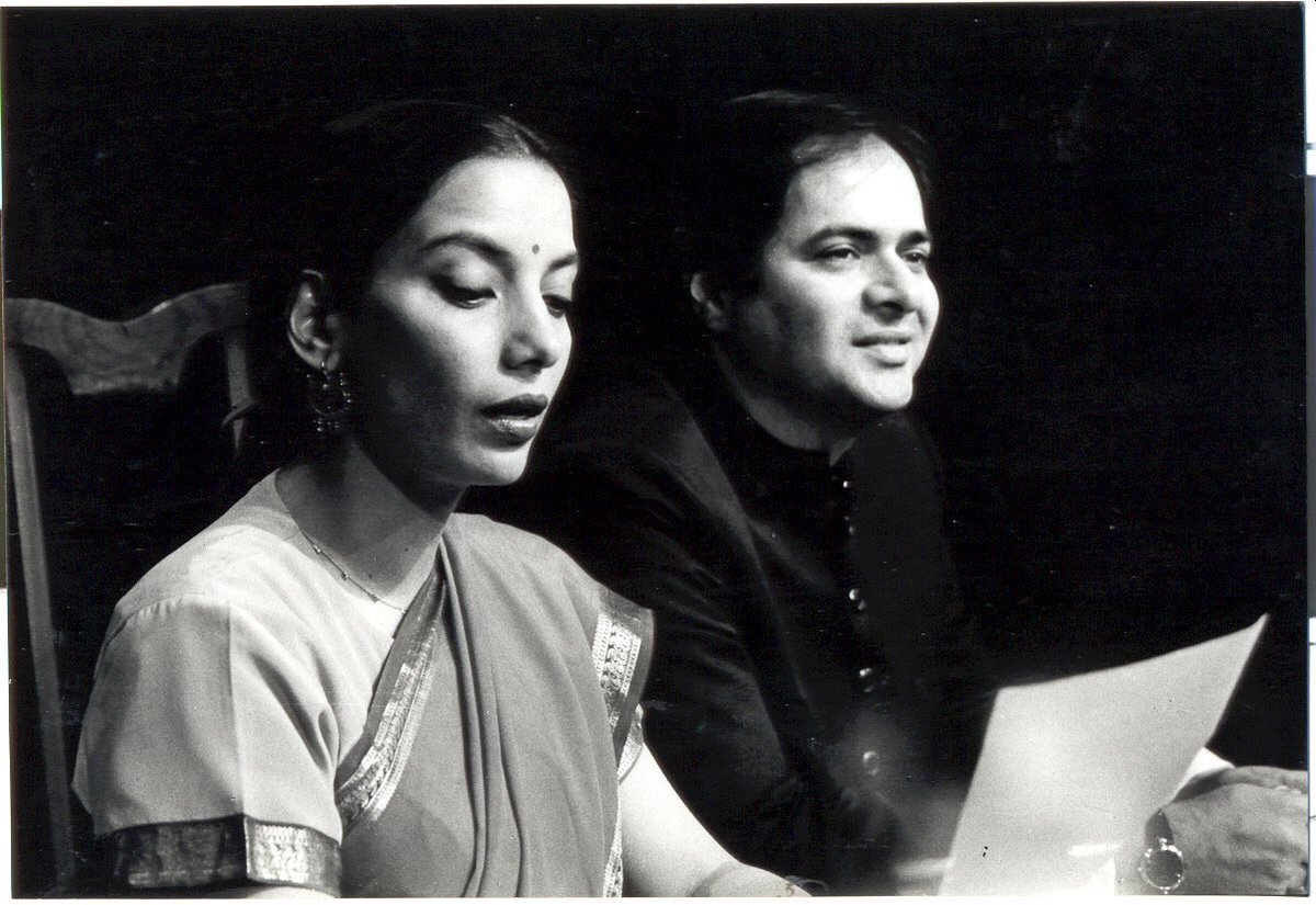 AzmiShabana's tweet photo. We formed the Natya Manch at St Xaviers College together. My co star of many films. We did the cult play #Tumhari Amrita for 22 years and closed it down after he passed away because I couldnt bear the idea of doing it with any one else.he went away all too soon #Farooque Shaikh https://t.co/Cay1Wwt7T6