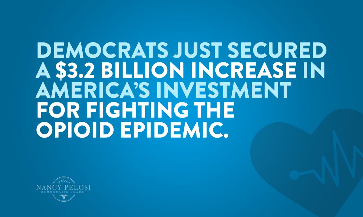 Democrats just secured a $3.2 billion increase in America's investment for fighting the opioid epidemic.