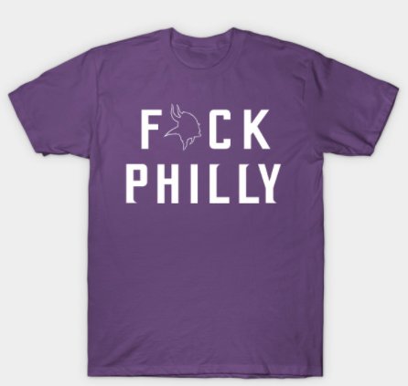 adampatrickNFL's tweet image. Shameless plug alert...

#Vikings fans can express their disgust for Philly fans with their very own T-Shirt

ON SALE for $14 today and available in sizes S to 5XL

Click here to purchase --&amp;gt; teepublic.com/t-shirt/230288…