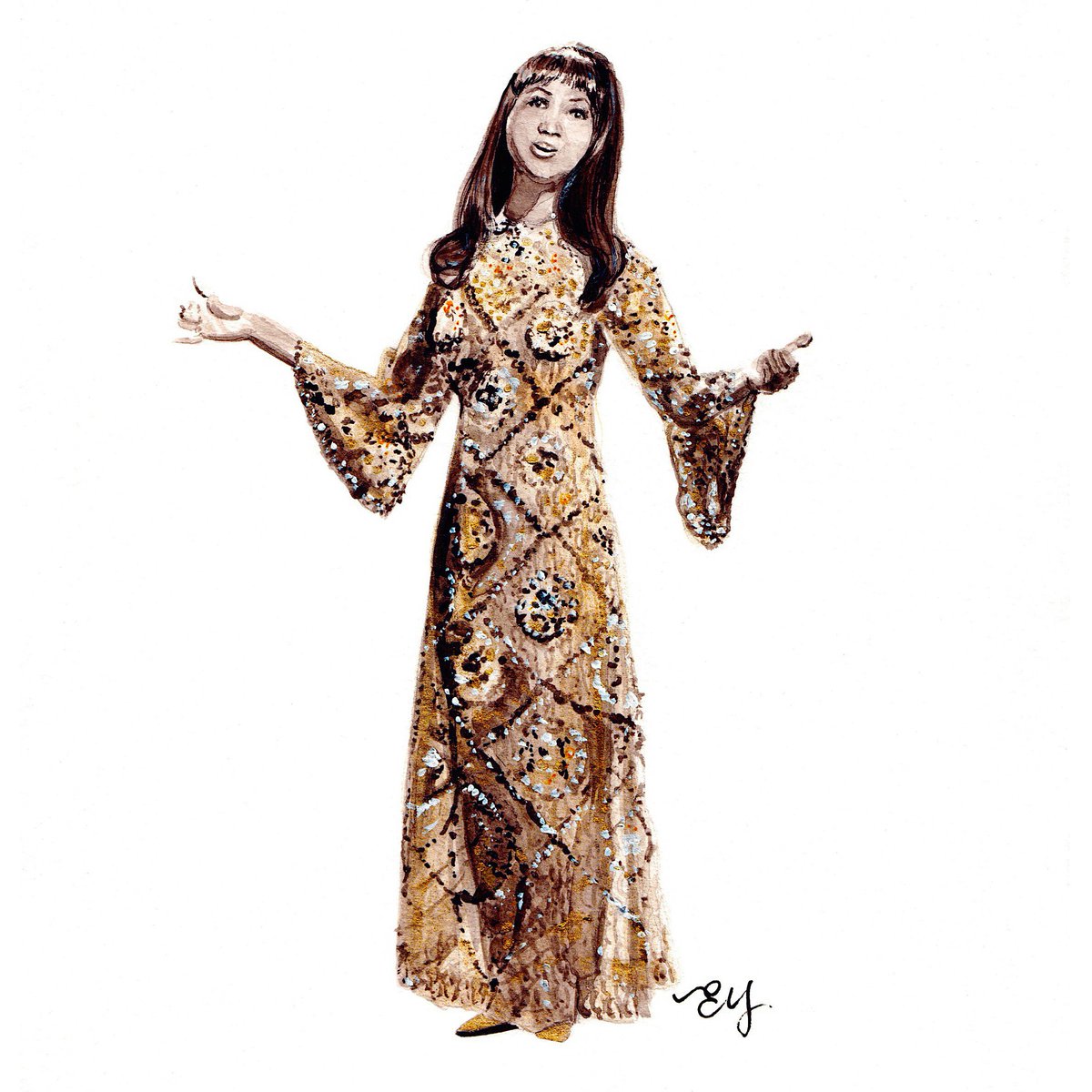 aretha franklin gold dress Cecile Midi Dress Black 3 / Black main image 0