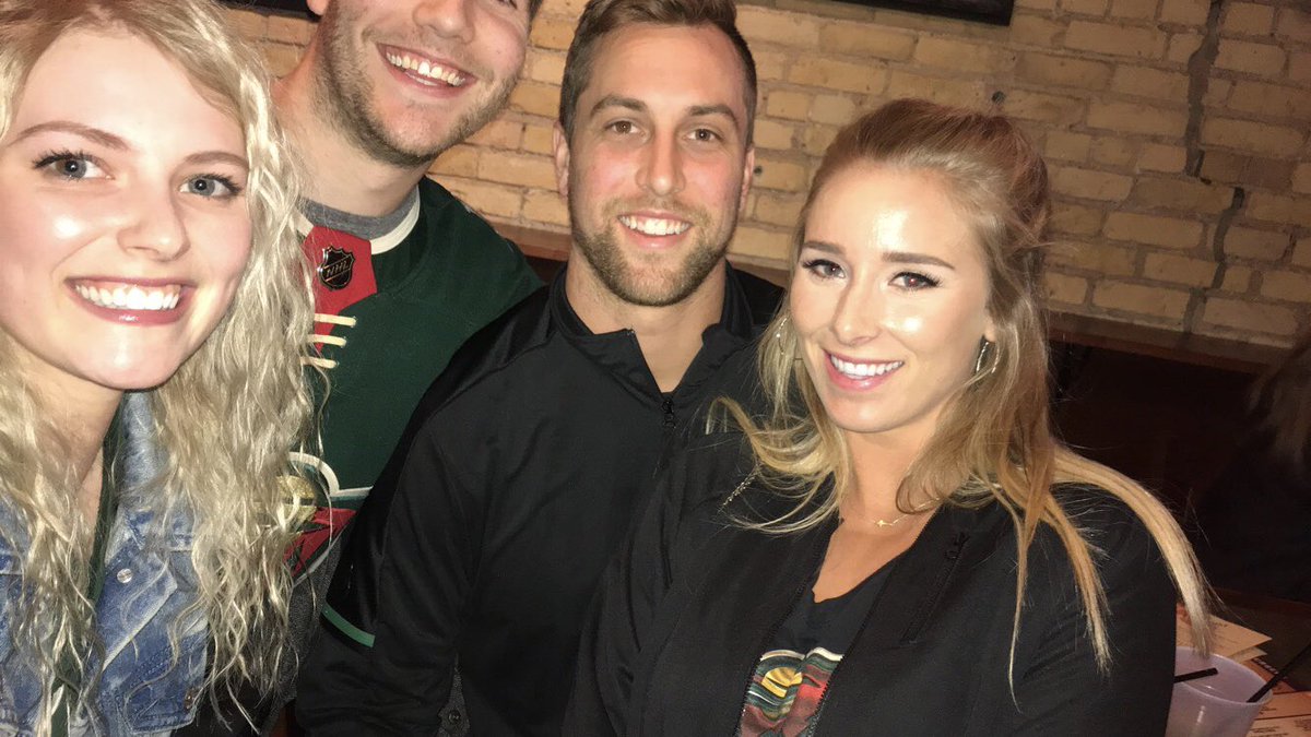 Gr8 pic w/ Adam Thielen &amp; his wife sorry Reed my selfie skills aren’t quite up to par
