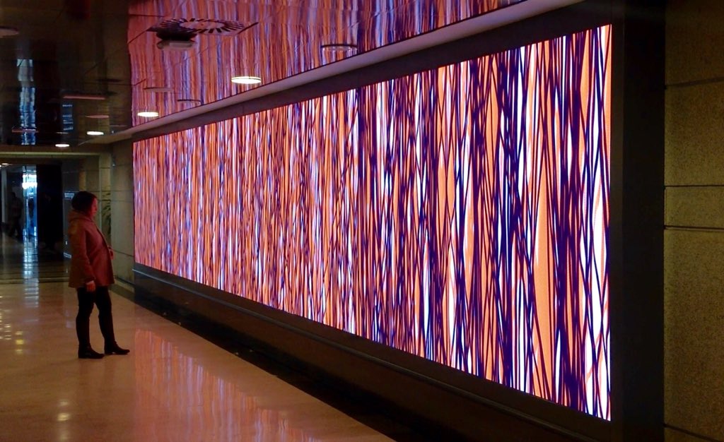 cesaryagueart's tweet image. Ego 5K • #techorating video wall with beautiful #5K moving art film by @InfinitaRights at Ciudad Financiera Banco Santander.