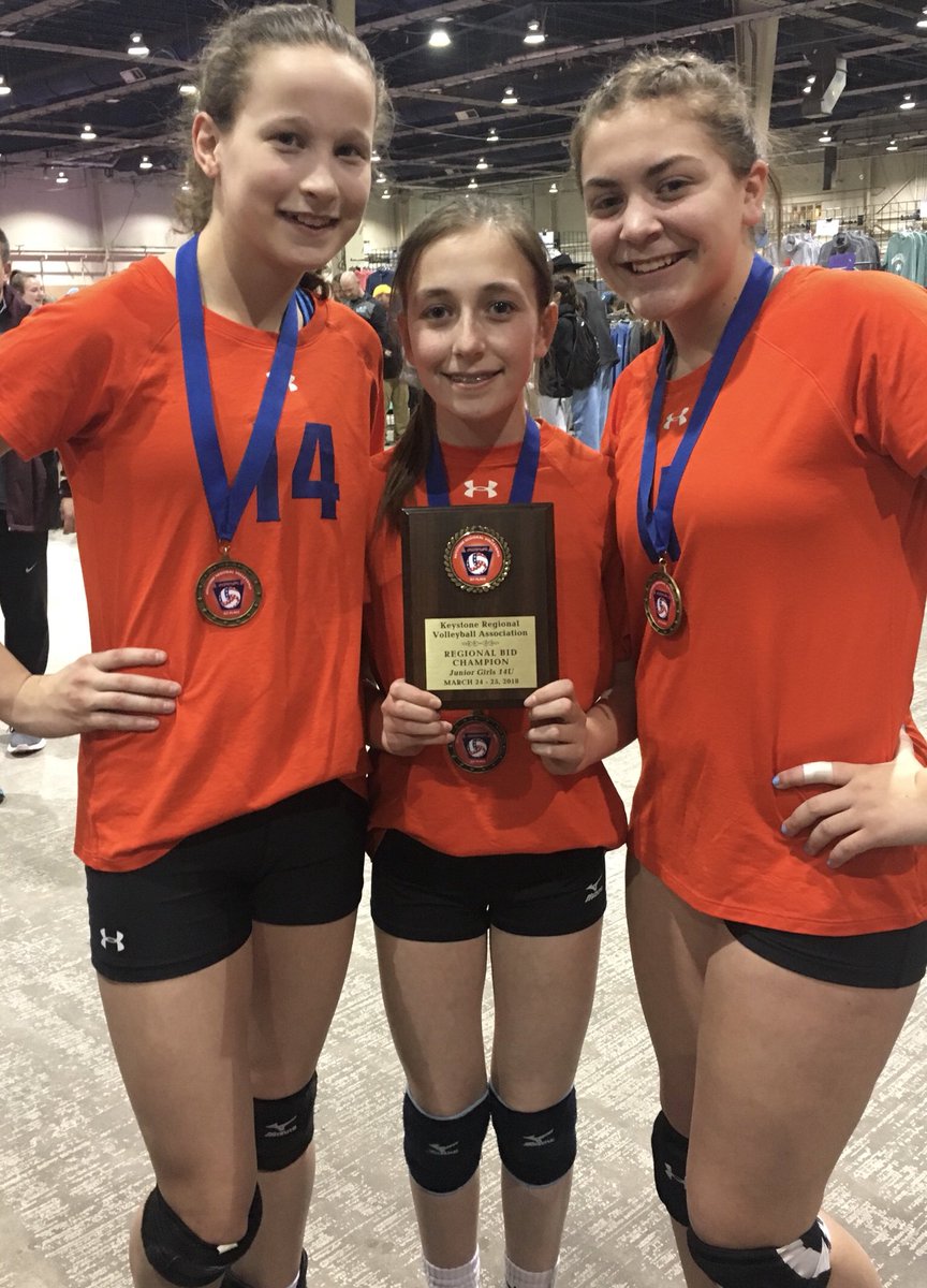 Congratulations to incoming freshman Ava Holden, Mia Pickering and Jenna McGinnis and their team <a href="/ECPowerVBall/">ECPower Volleyball</a> 14  Iceberg for earning a bid to <a href="/usavolleyball/">USA Volleyball</a> Nationals in Detroit this summer. #Eyer #LMMS