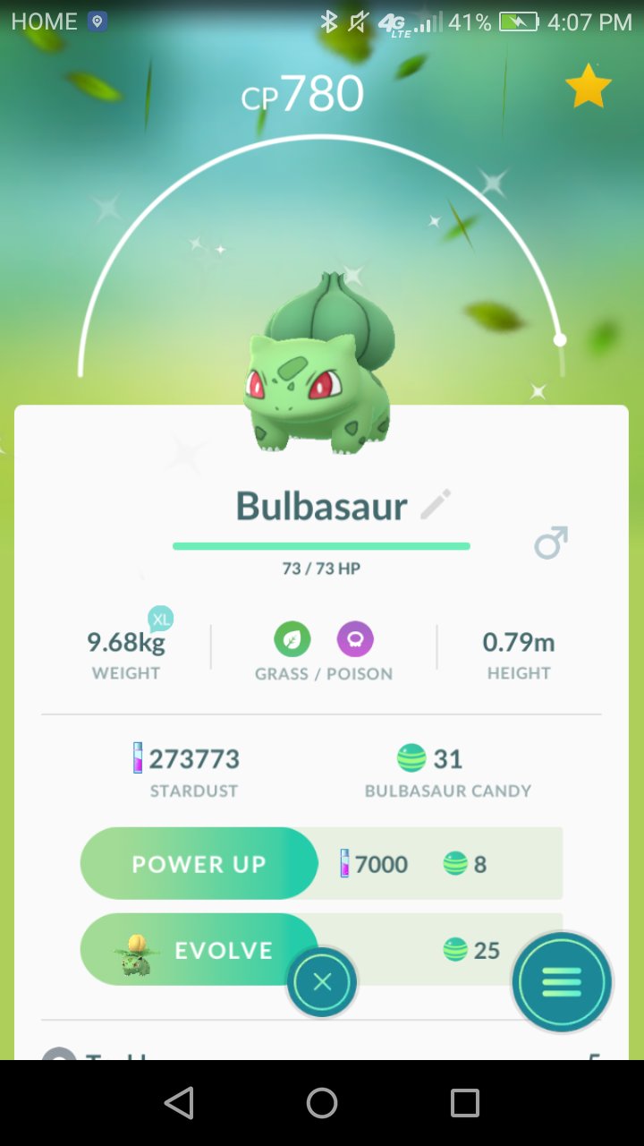 Mitch on X: @PokemonGoApp I caught 5 shiny Bulbasaur. I had enough candies  for the whole shiny Bulbasaur evolution line. It was a great day!   / X