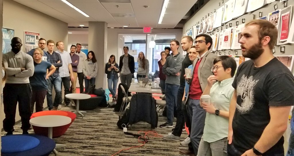 dccodecoffee's tweet image. Today&apos;s #introductions at DC #codeandcoffee #meetup #dctech hosted @usnews