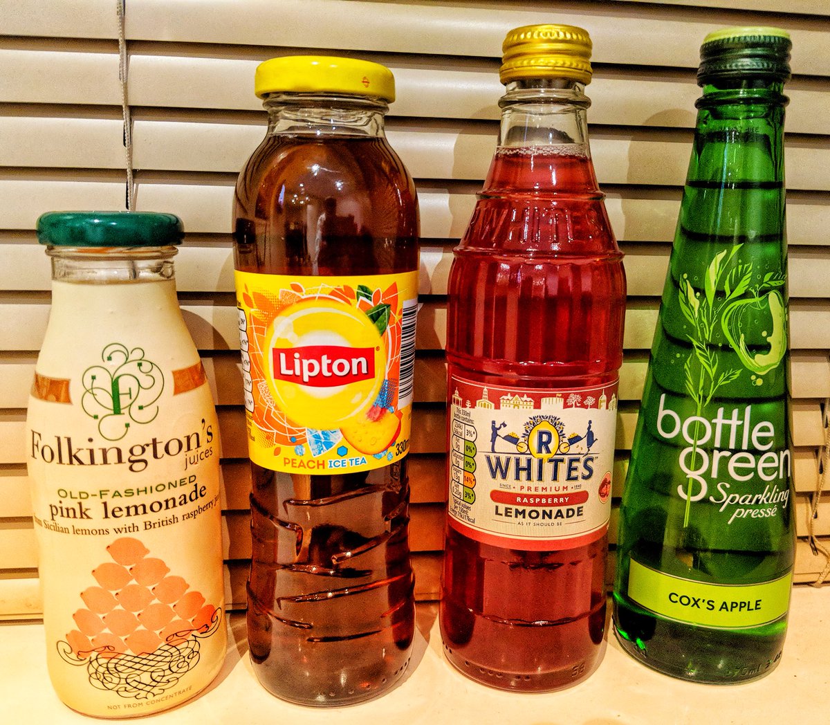 aplastic_planet's tweet photo. Just part of our haul of #glass #bottles from M6 Toll @WHSmith.  Retailers complain that glass is fragile - no such problems here say store staff.  Even @LiptonIceTeaUK and @Drink_RWhites in gorgeous #glass.  It can be done! Do it @the_brc members. https://t.co/txmJ7kmewx