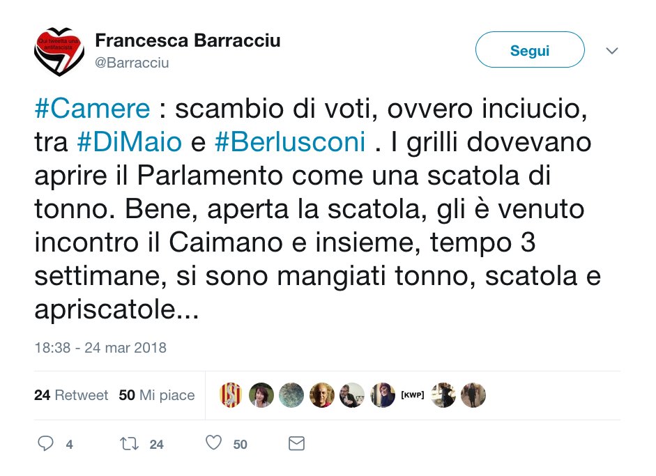 SensoDiNausea's tweet photo. Francesca Barracciu.
Fenomenale. https://t.co/PogmV3VvsO