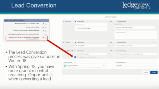 ledgeviewcrm's tweet image. Improvements with Lead Conversion in the #Salesforce Spring '18 Release will help benefit you in many ways ... ow.ly/8So130j7oFT #SalesforceSpringRelease #CRMBenefits