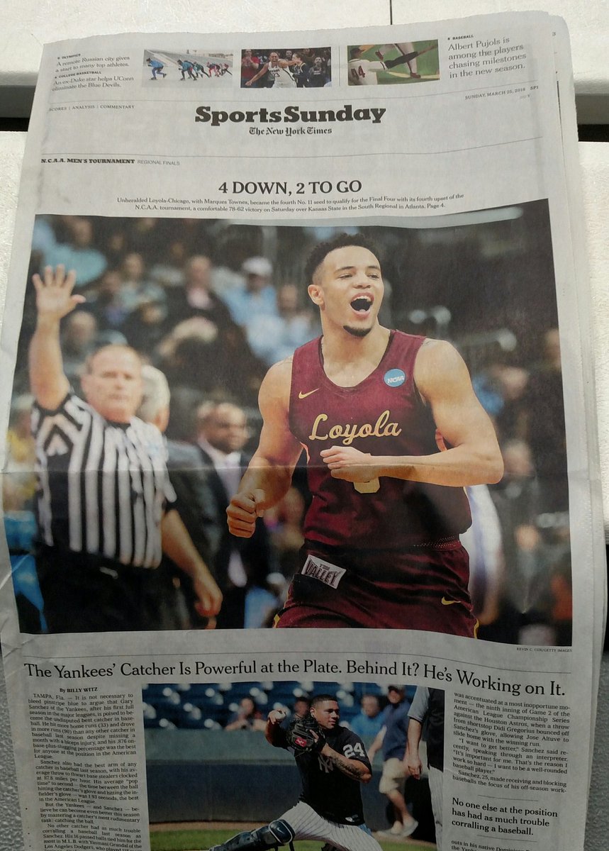 Steve Timble (@skywaychicago) on Twitter photo Rambler Nation - Let's never forget the awesome feeling of the Loyola Ramblers being the lead story in the <a href="/nytimes/">The New York Times</a> sports section. <a href="/BoRambler/">Bo Rambler</a> <a href="/BigJoeRambler/">Joe Dlugosz</a> <a href="/chrislentino/">Chris Lentino</a> <a href="/RamblersMBB/">Loyola Men's Basketball</a> @PortersJacket <a href="/PorterMoses18/">Porter Moses</a> @ThePack_LUC <a href="/BlersMadness/">blers madness</a> @RamblersMVC Rambler Nation - Let's never forget the awesome feeling of the Loyola Ramblers being the lead story in the <a href="/nytimes/">The New York Times</a> sports section. <a href="/BoRambler/">Bo Rambler</a> <a href="/BigJoeRambler/">Joe Dlugosz</a> <a href="/chrislentino/">Chris Lentino</a> <a href="/RamblersMBB/">Loyola Men's Basketball</a> @PortersJacket <a href="/PorterMoses18/">Porter Moses</a> @ThePack_LUC <a href="/BlersMadness/">blers madness</a> @RamblersMVC