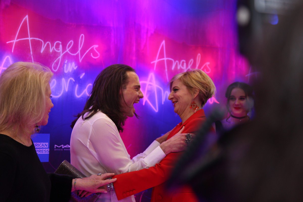 .<a href="/Jordan_Roth/">Jordan Roth</a> and Director Marianne Elliott embrace as they head into Part 2 of #AngelsinAmerica